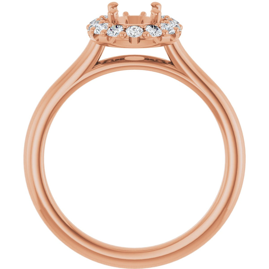 Oval Halo-Style Engagement Ring Semi-Mount - gallery - Series 123336