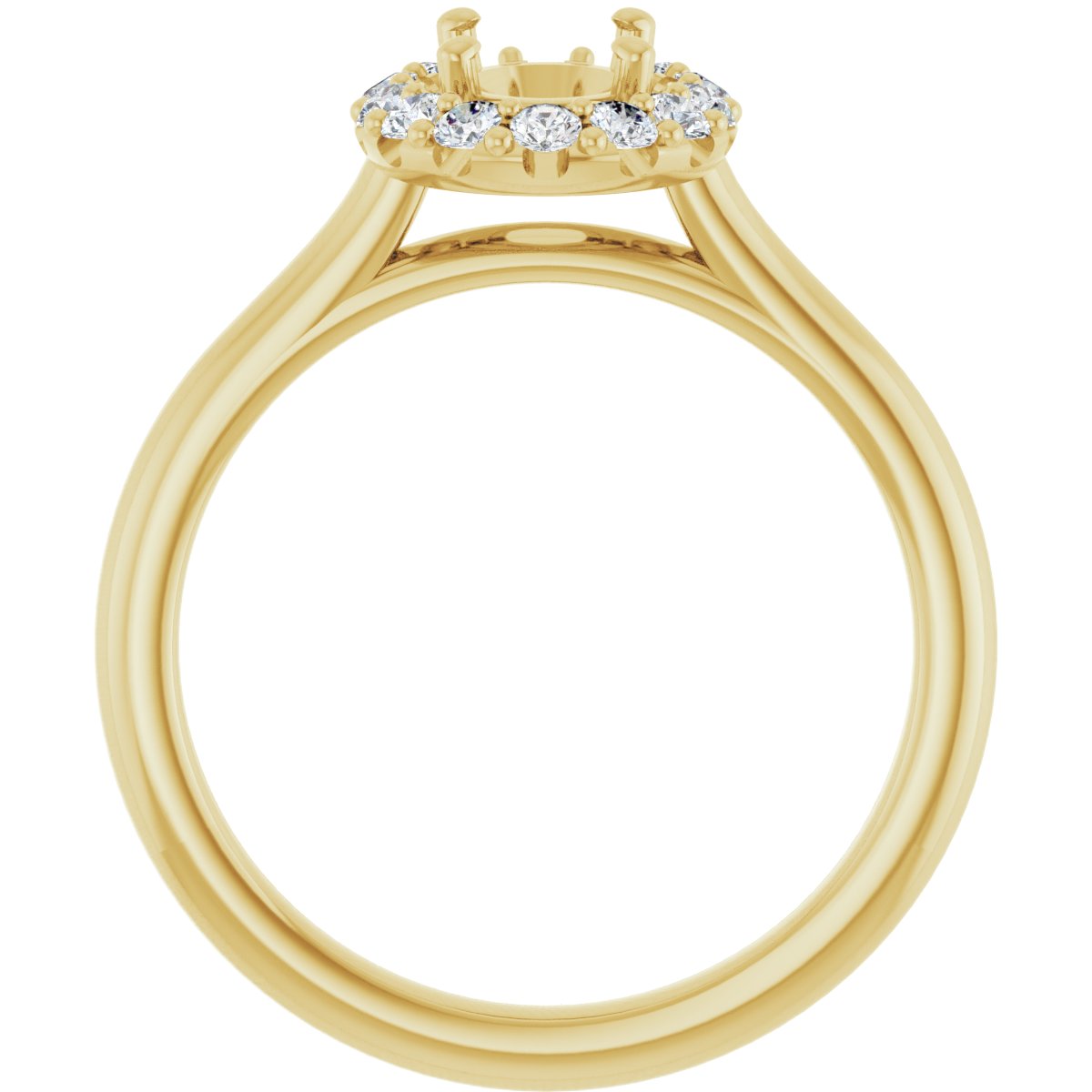 Oval Halo-Style Engagement Ring Semi-Mount - gallery - Series 123336