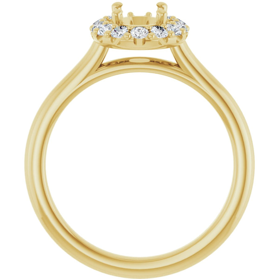 Oval Halo-Style Engagement Ring Semi-Mount - gallery - Series 123336