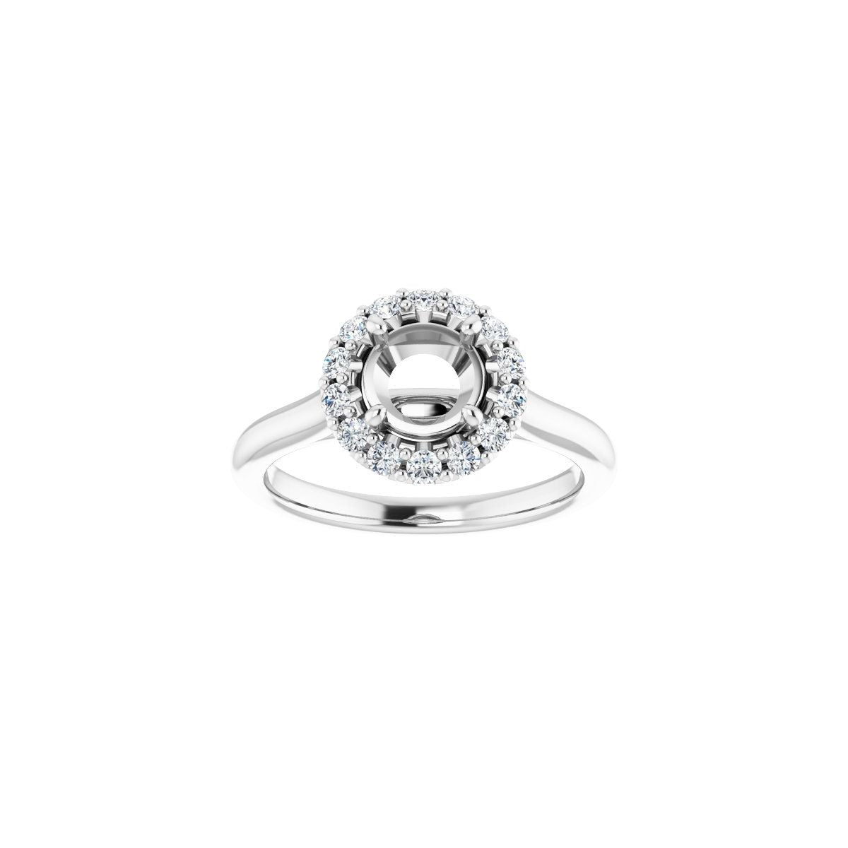 Round Halo-Style Engagement Ring Semi-Mount - gallery - Series 123336