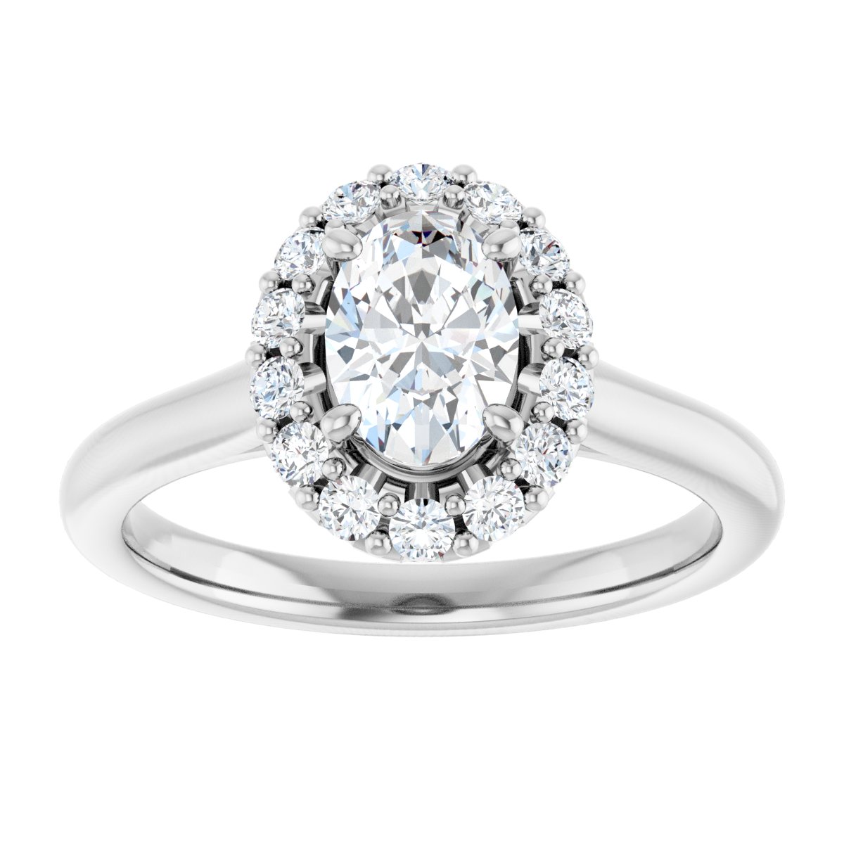 Oval Halo-Style Engagement Ring Semi-Mount - gallery - Series 123336