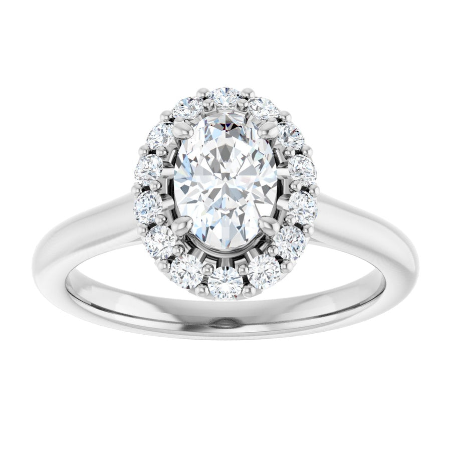 Oval Halo-Style Engagement Ring Semi-Mount - gallery - Series 123336