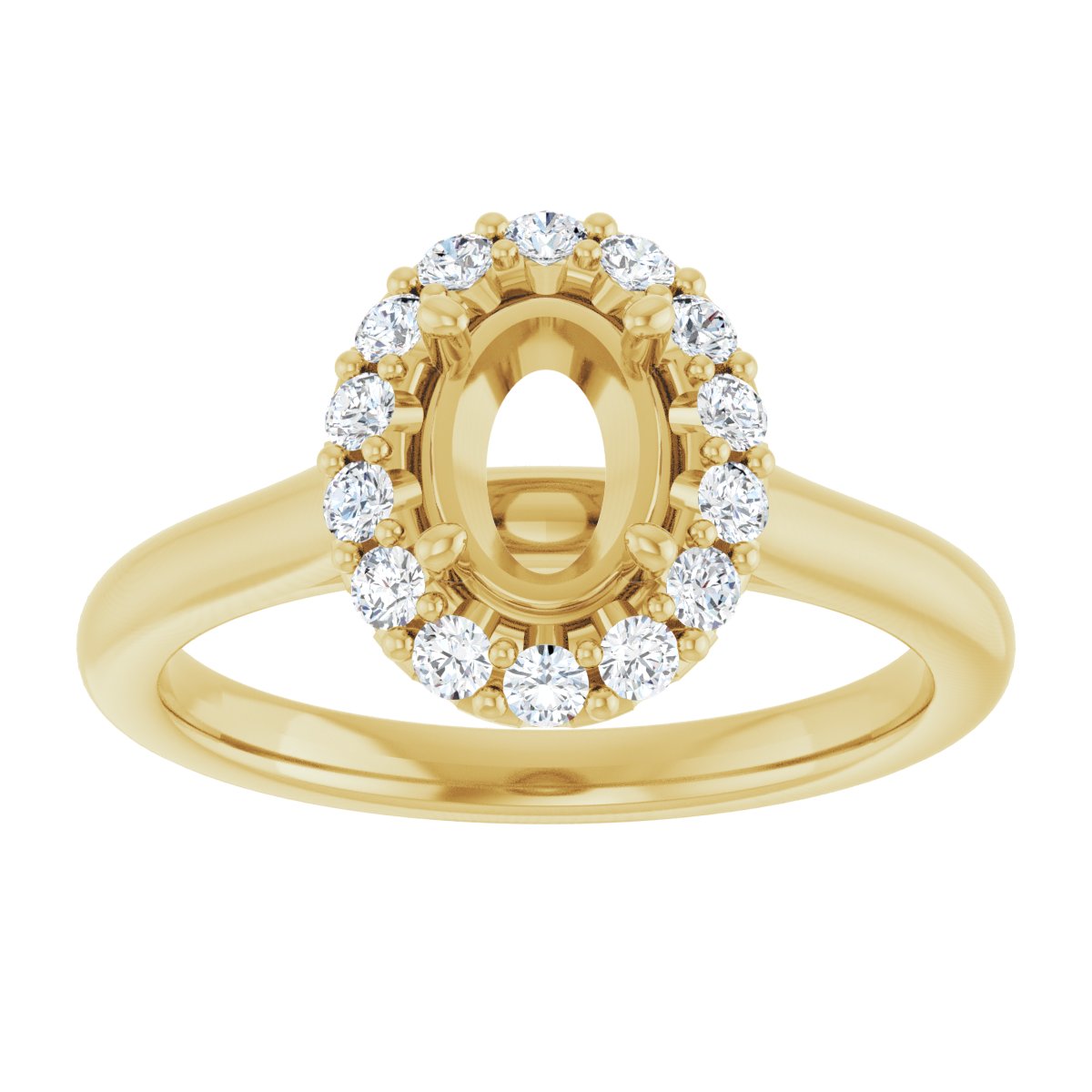 Oval Halo-Style Engagement Ring Semi-Mount - gallery - Series 123336