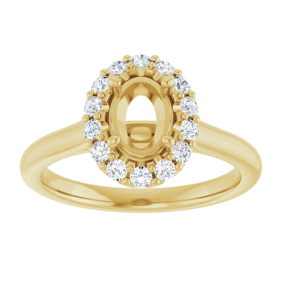 Oval Halo-Style Engagement Ring Semi-Mount - gallery - Series 123336