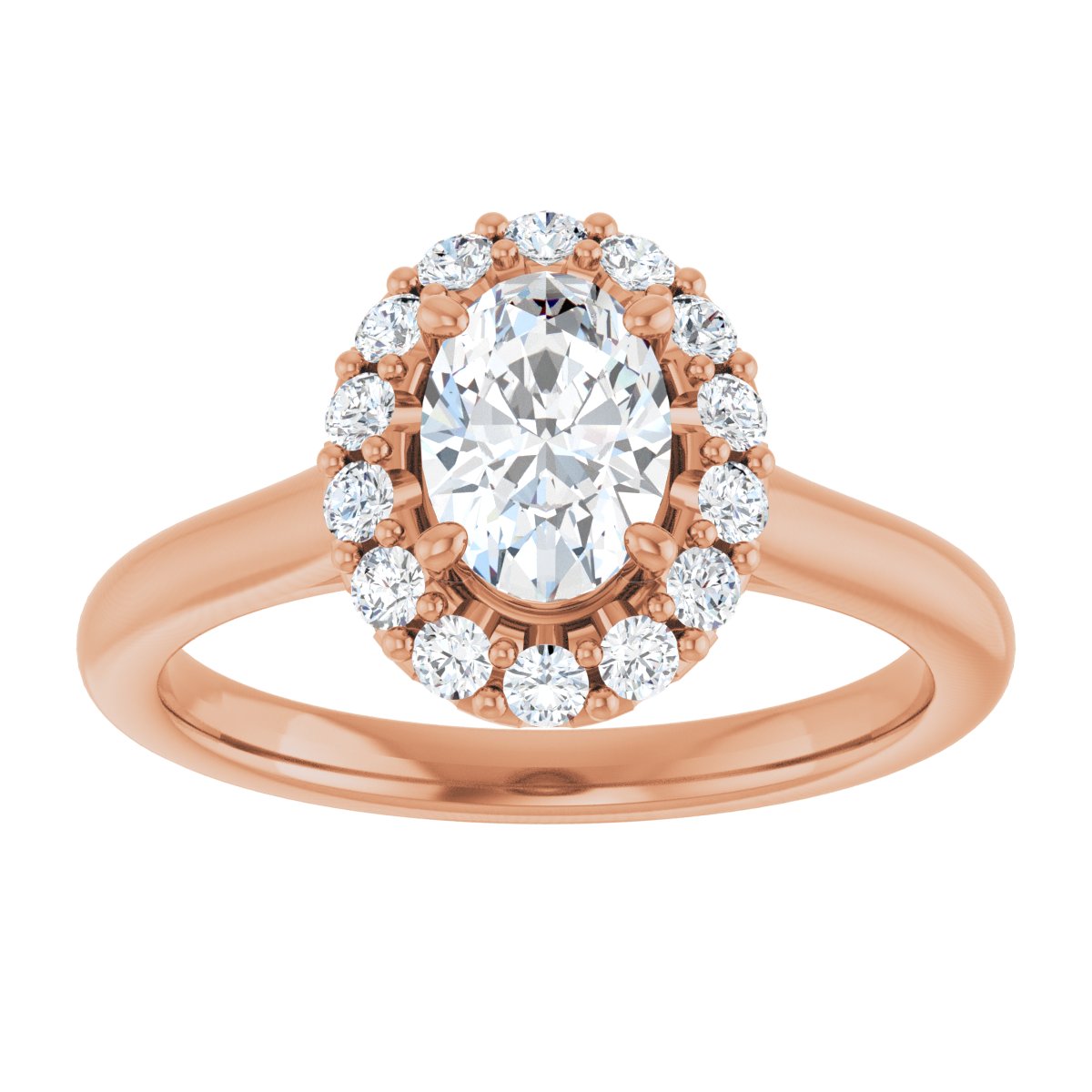 Oval Halo-Style Engagement Ring Semi-Mount - gallery - Series 123336