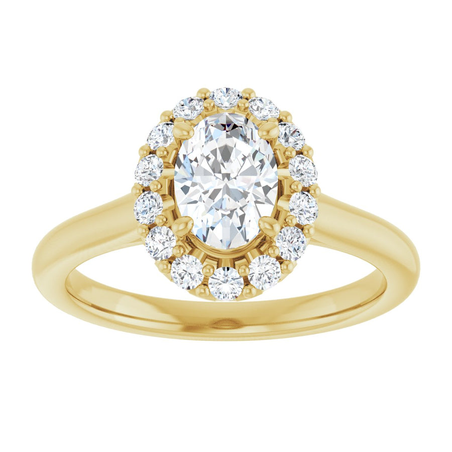 Oval Halo-Style Engagement Ring Semi-Mount - gallery - Series 123336