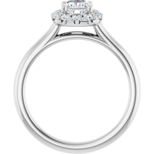 Cushion Halo-Style Engagement Ring Semi-Mount - gallery - Series 123336