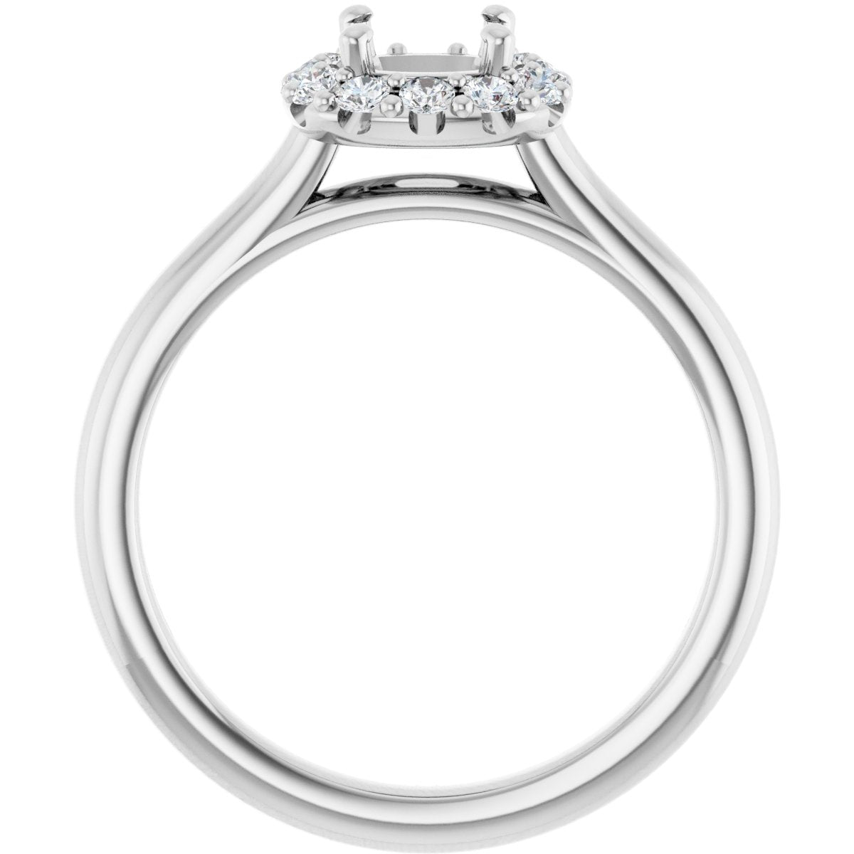 Cushion Halo-Style Engagement Ring Semi-Mount - gallery - Series 123336
