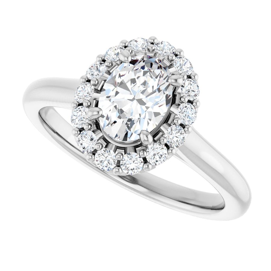 Oval Halo-Style Engagement Ring Semi-Mount - gallery - Series 123336