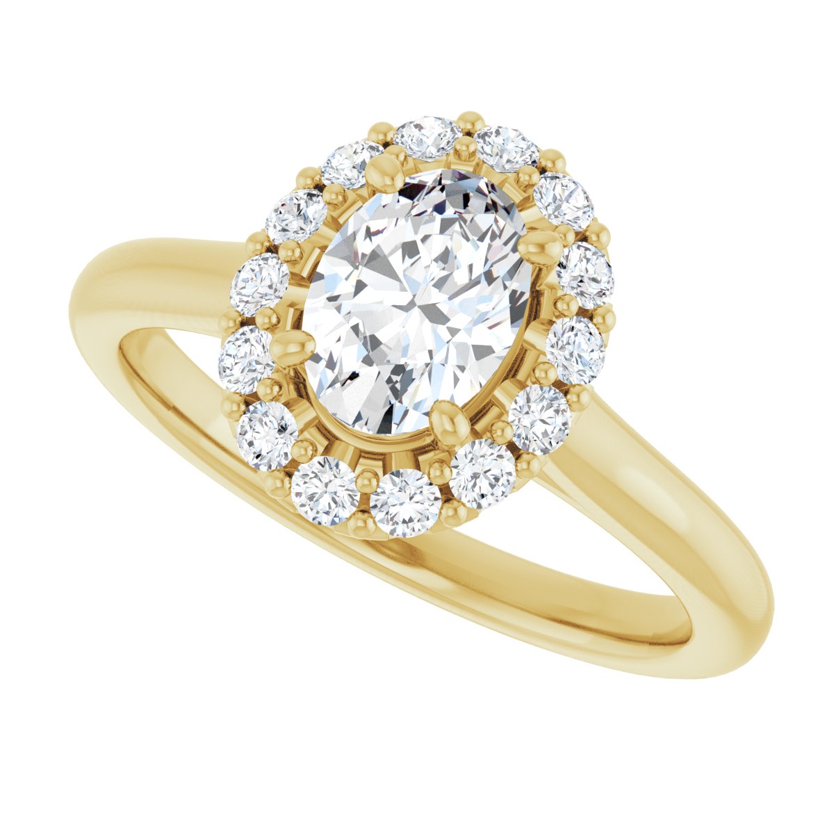 Oval Halo-Style Engagement Ring Semi-Mount - gallery - Series 123336
