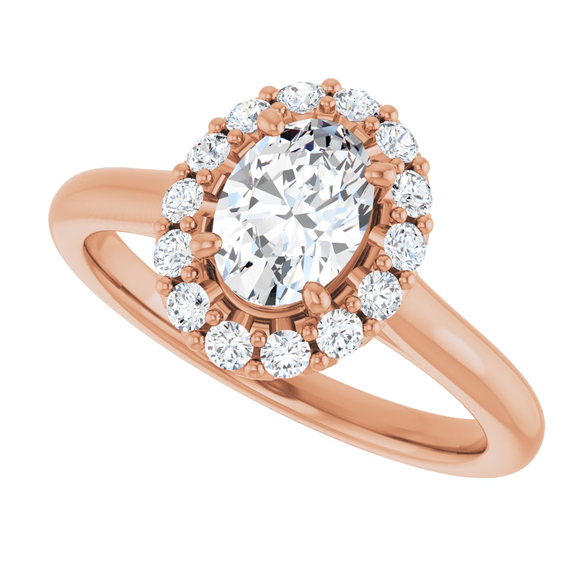 Oval Halo-Style Engagement Ring Semi-Mount - gallery - Series 123336