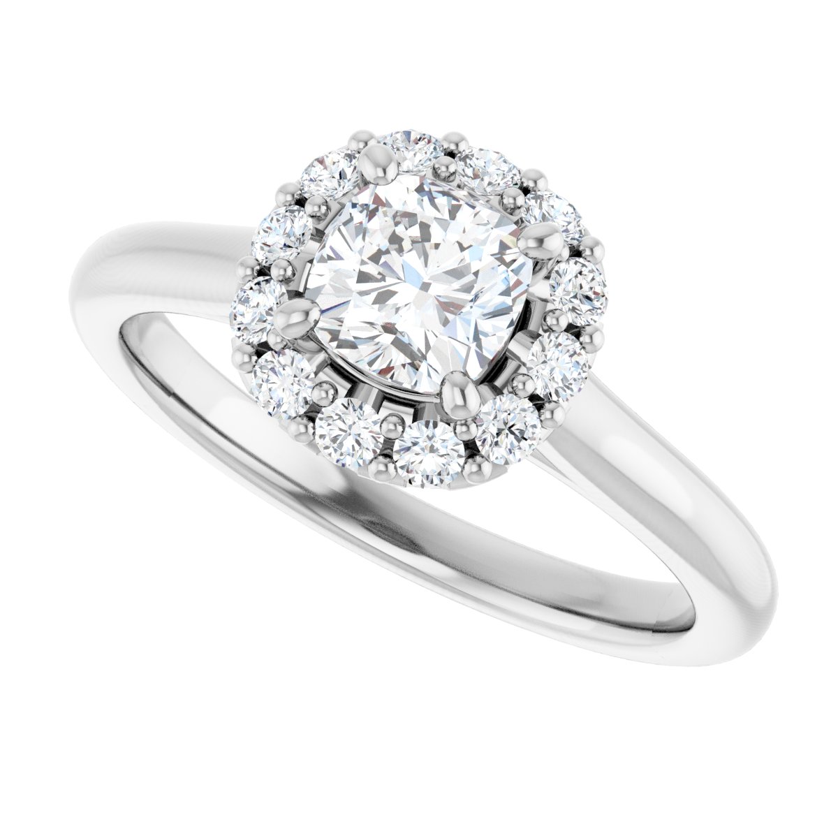 Cushion Halo-Style Engagement Ring Semi-Mount - gallery - Series 123336