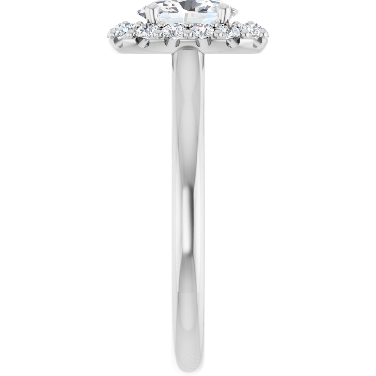 Oval Halo-Style Engagement Ring Semi-Mount - gallery - Series 123336