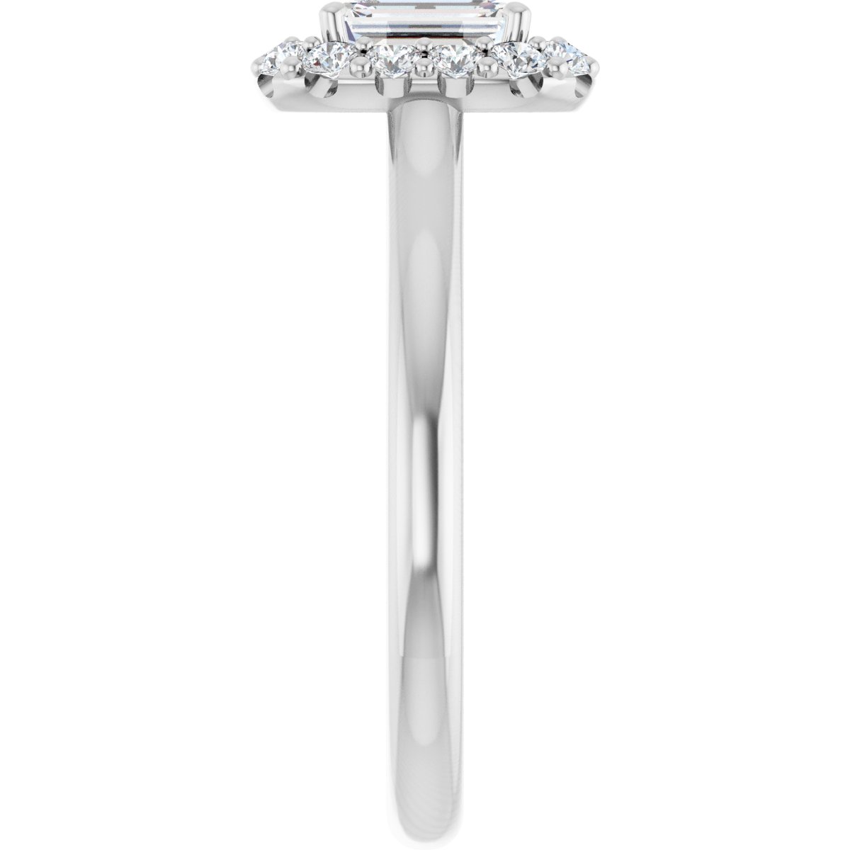 Emerald Halo-Style Engagement Ring Semi-Mount - gallery - Series 123336