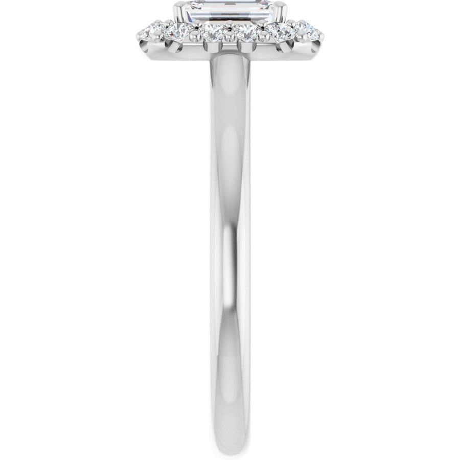 Emerald Halo-Style Engagement Ring Semi-Mount - gallery - Series 123336