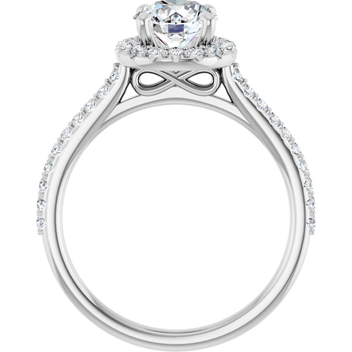 Round Halo-Style Engagement Ring Semi-Mount - gallery - Series 123359