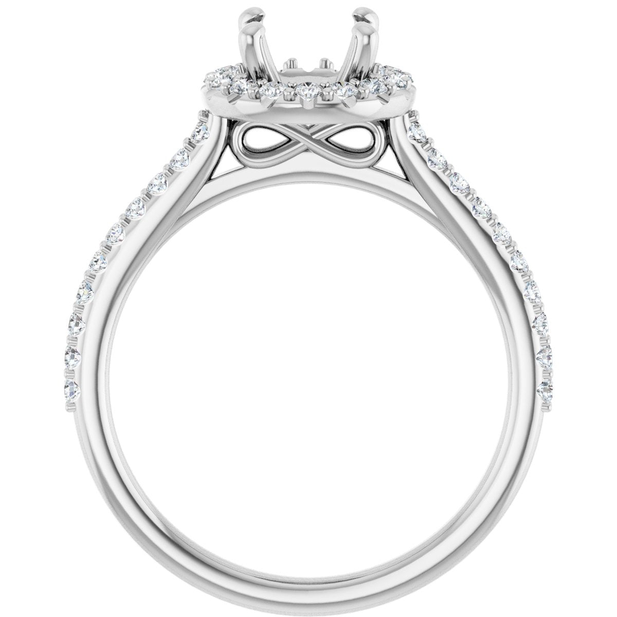 Round Halo-Style Engagement Ring Semi-Mount - gallery - Series 123359