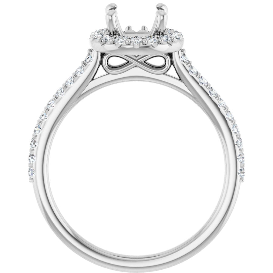 Round Halo-Style Engagement Ring Semi-Mount - gallery - Series 123359