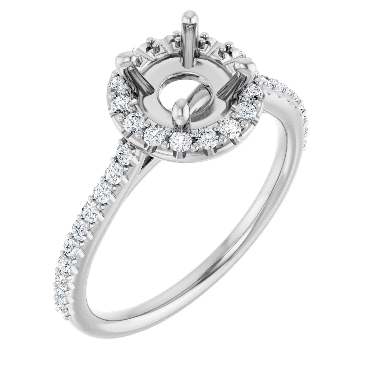 Round Halo-Style Engagement Ring Semi-Mount - gallery - Series 123359