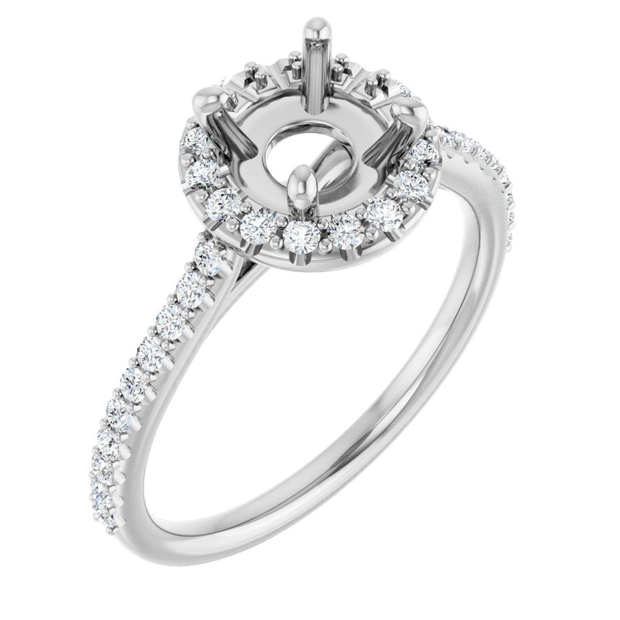 Round Halo-Style Engagement Ring Semi-Mount - gallery - Series 123359