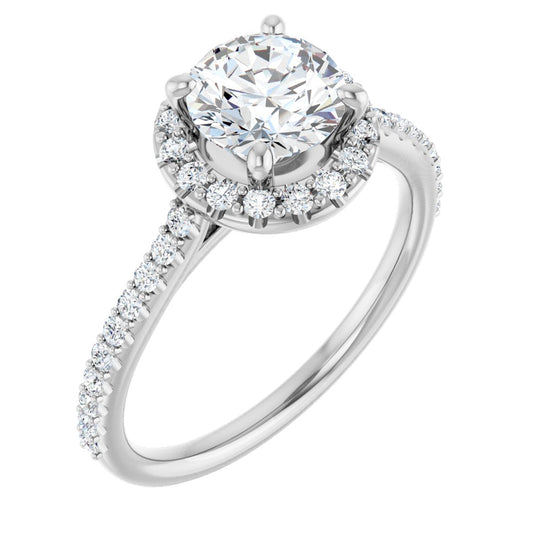 Round Halo-Style Engagement Ring Semi-Mount - gallery - Series 123359