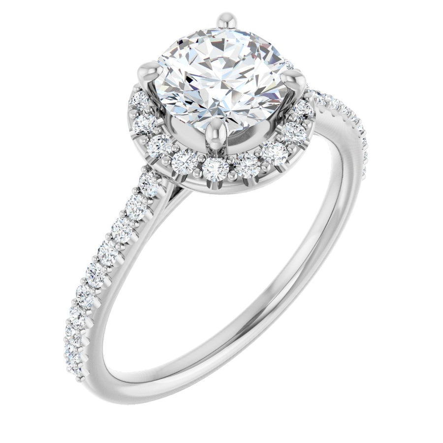 Round Halo-Style Engagement Ring Semi-Mount - gallery - Series 123359