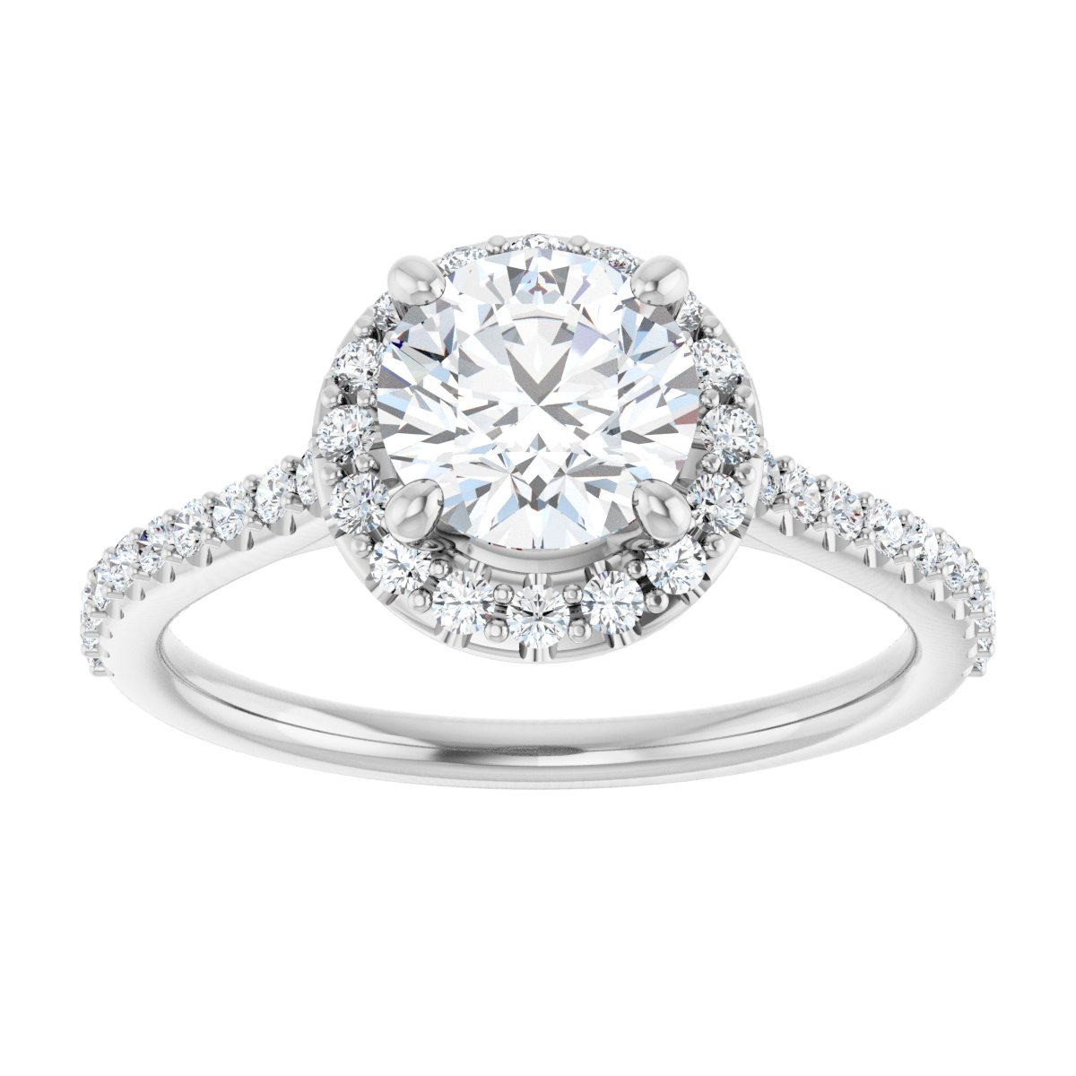 Round Halo-Style Engagement Ring Semi-Mount - gallery - Series 123359