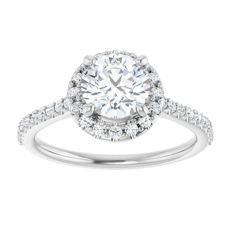 Round Halo-Style Engagement Ring Semi-Mount - gallery - Series 123359