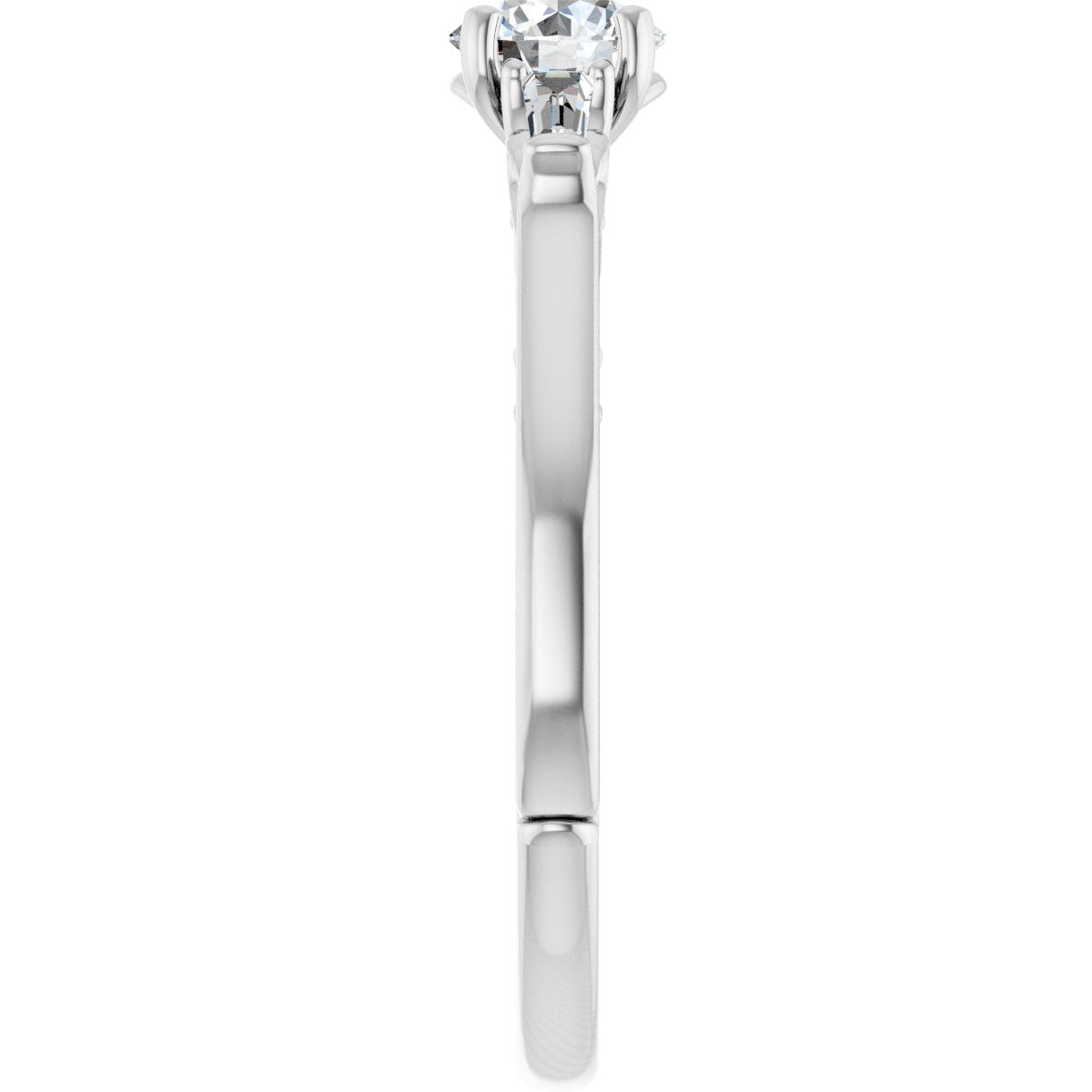 Round Three-Stone Engagement Ring Semi-Mount - gallery - Series 123405