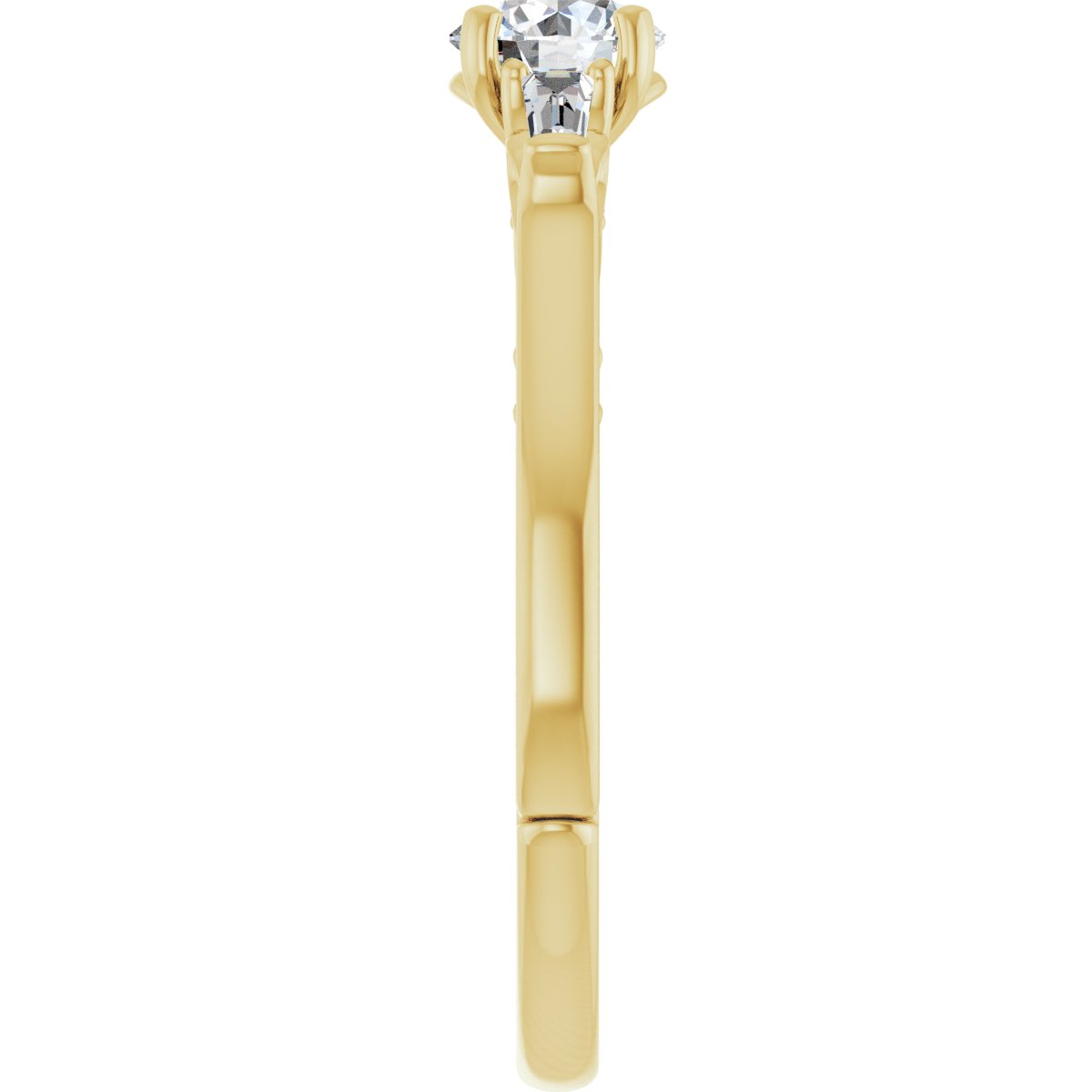 Round Three-Stone Engagement Ring Semi-Mount - gallery - Series 123405
