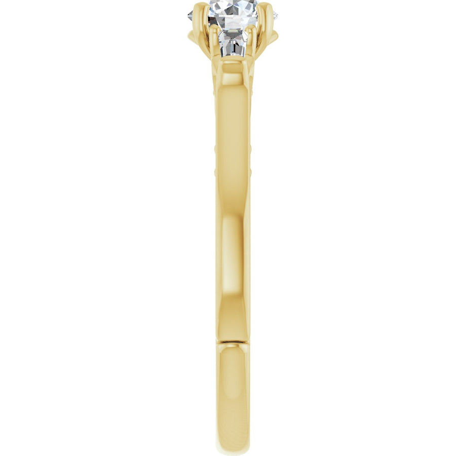 Round Three-Stone Engagement Ring Semi-Mount - gallery - Series 123405