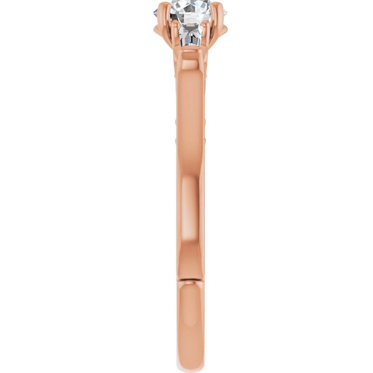 Round Three-Stone Engagement Ring Semi-Mount - gallery - Series 123405