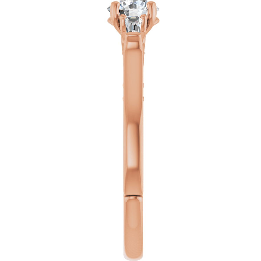 Round Three-Stone Engagement Ring Semi-Mount - gallery - Series 123405