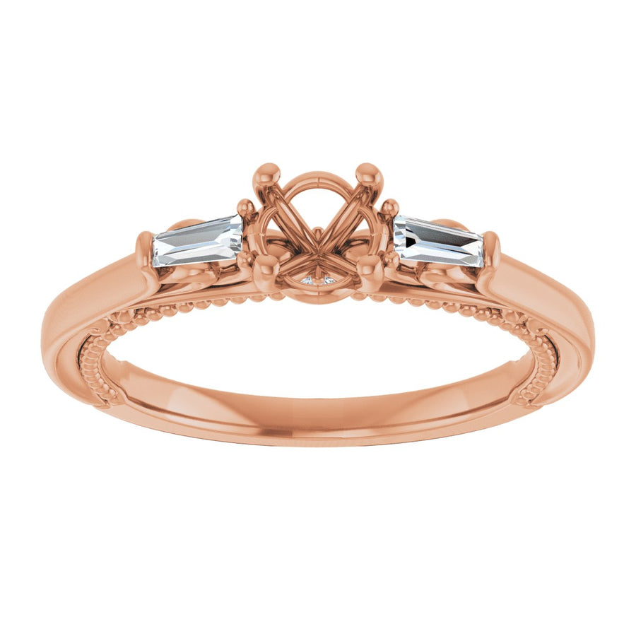 Round Three-Stone Engagement Ring Semi-Mount - gallery - Series 123405