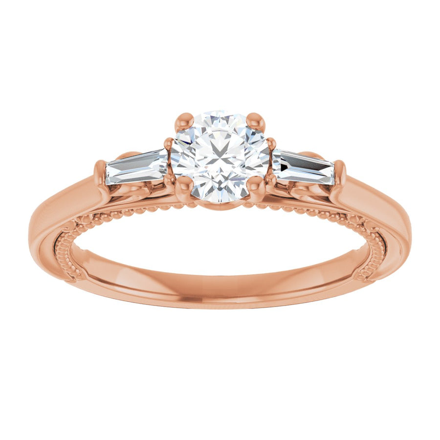 Round Three-Stone Engagement Ring Semi-Mount - gallery - Series 123405