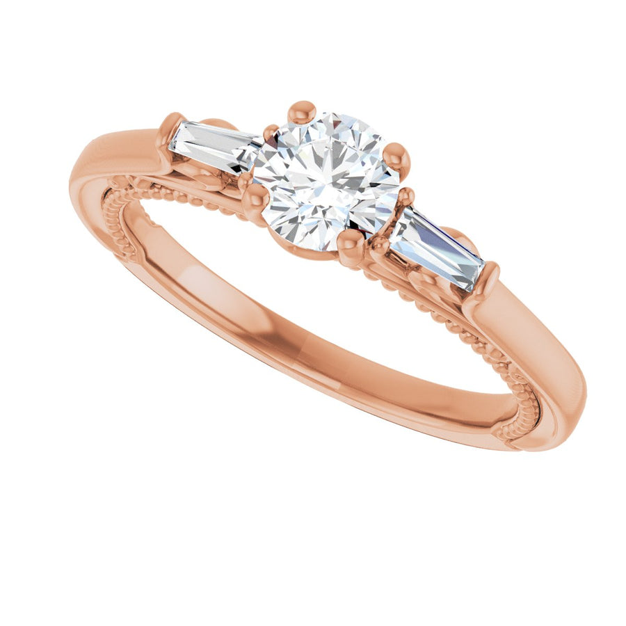 Round Three-Stone Engagement Ring Semi-Mount - gallery - Series 123405