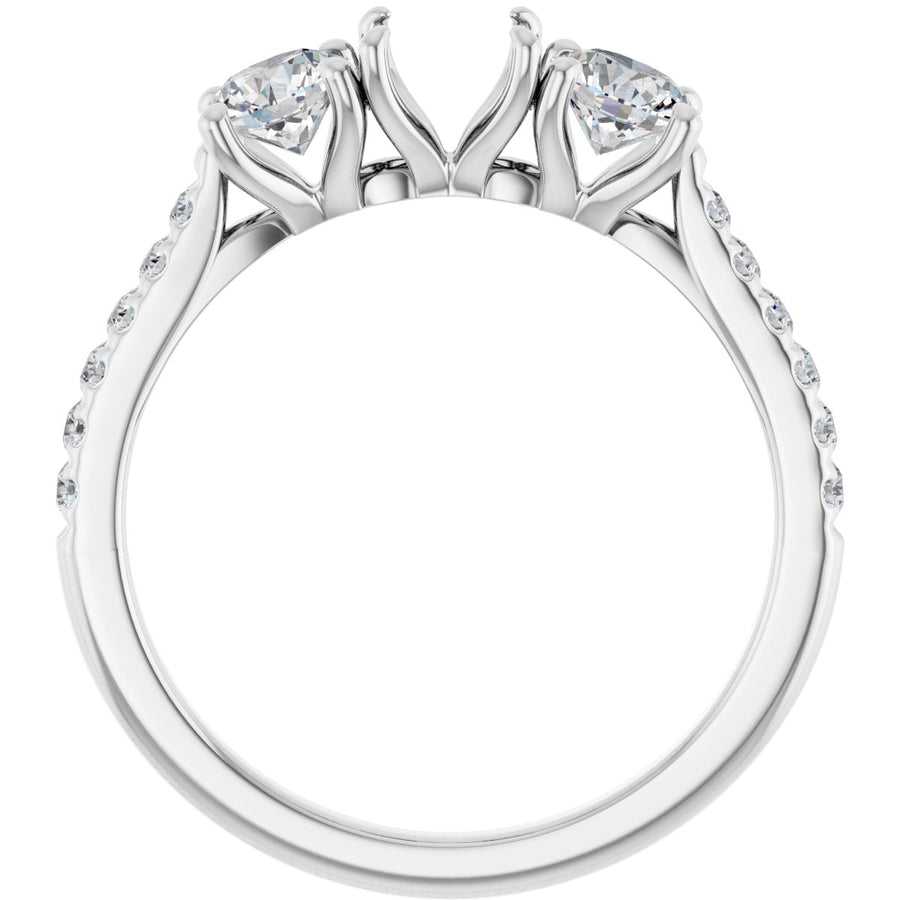 Round Three-Stone Engagement Ring Semi-Mount - gallery - Series 123447
