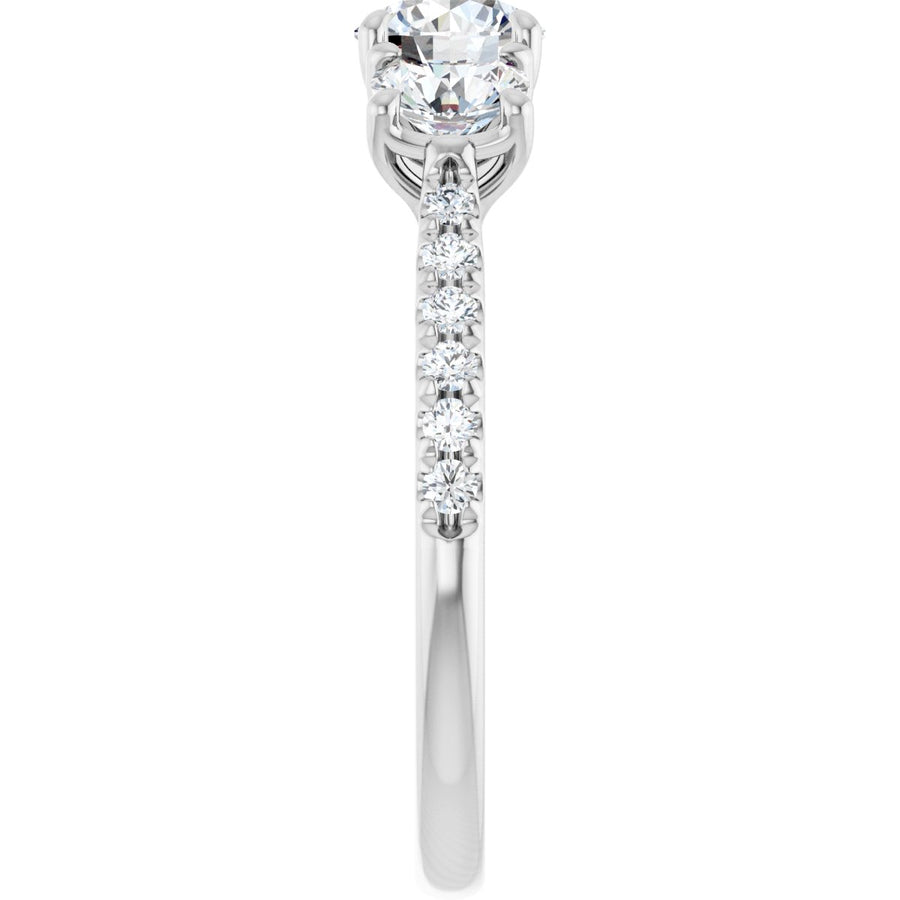 Round Three-Stone Engagement Ring Semi-Mount - gallery - Series 123447