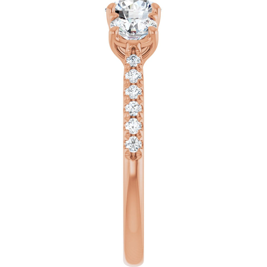 Round Three-Stone Engagement Ring Semi-Mount - gallery - Series 123447