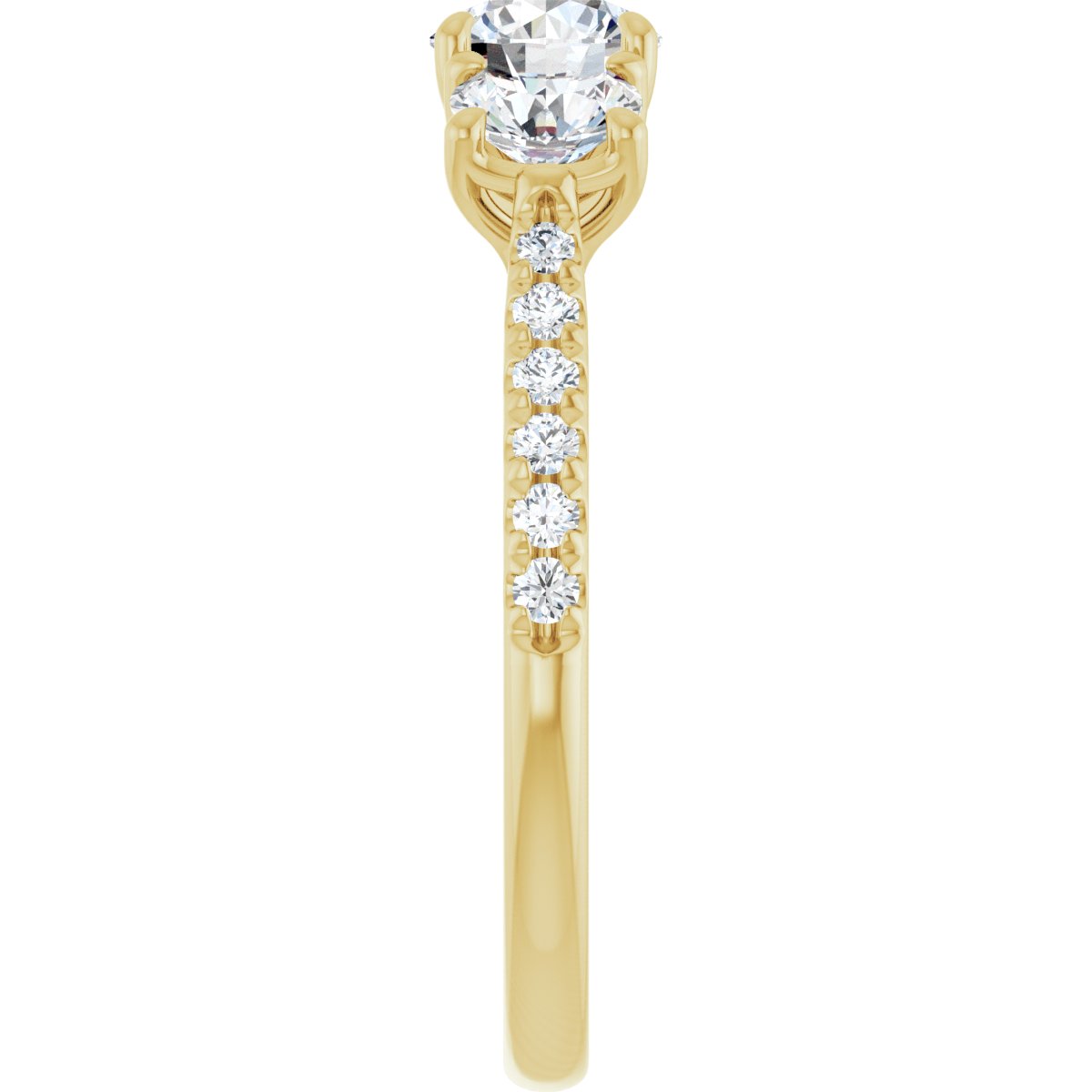Round Three-Stone Engagement Ring Semi-Mount - gallery - Series 123447