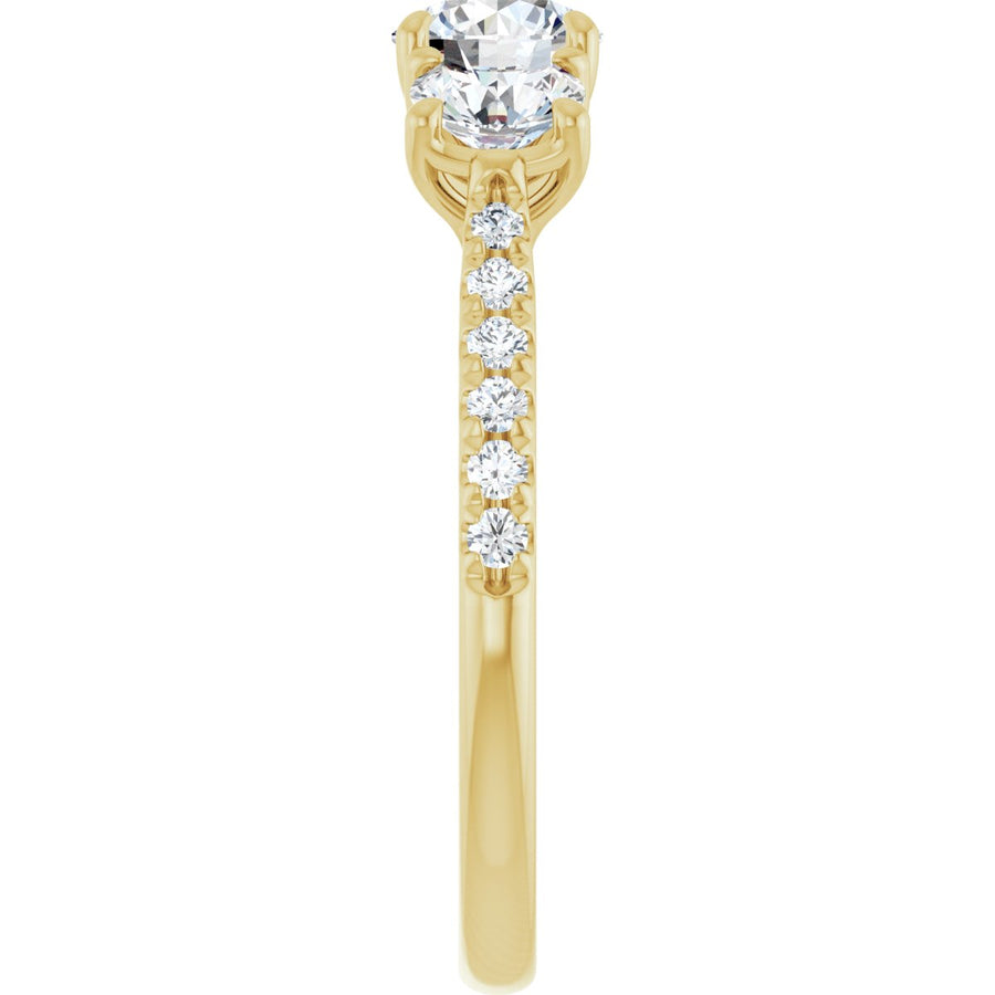 Round Three-Stone Engagement Ring Semi-Mount - gallery - Series 123447