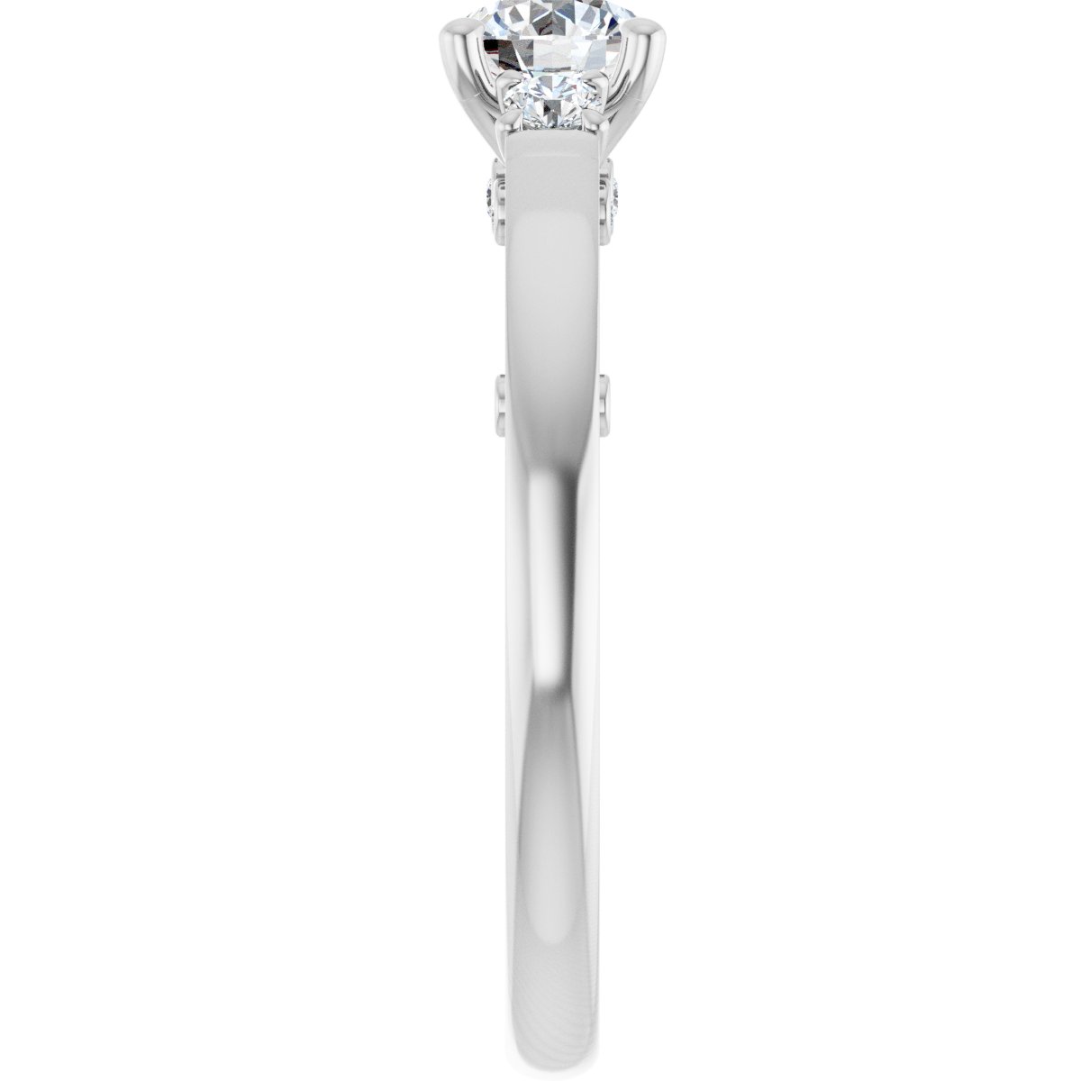 Round Three-Stone Engagement Ring Semi-Mount - gallery - Series 123373