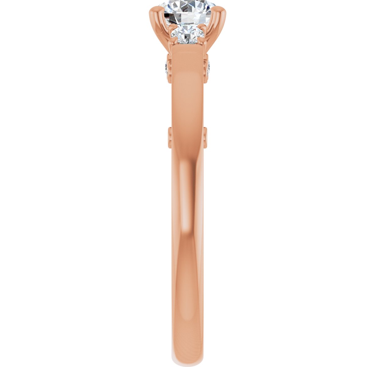 Round Three-Stone Engagement Ring Semi-Mount - gallery - Series 123373