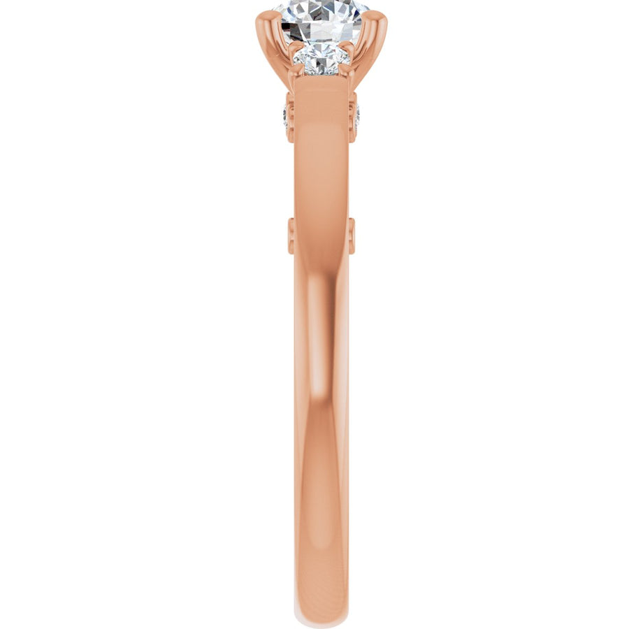 Round Three-Stone Engagement Ring Semi-Mount - gallery - Series 123373