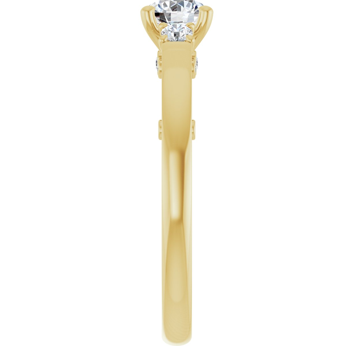 Round Three-Stone Engagement Ring Semi-Mount - gallery - Series 123373