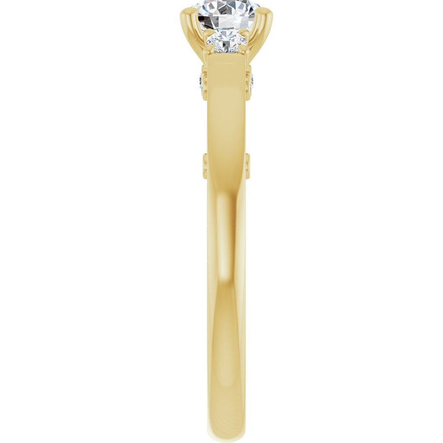 Round Three-Stone Engagement Ring Semi-Mount - gallery - Series 123373