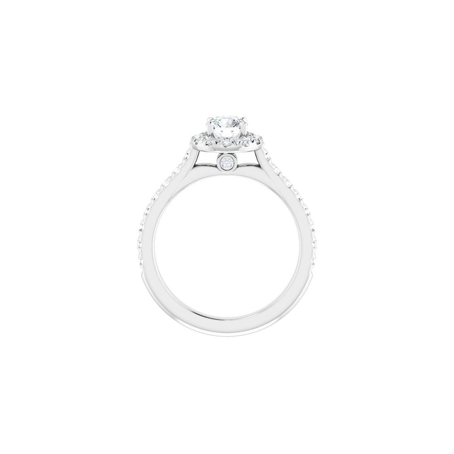 Round French-Set Halo-Style Engagement Ring Semi-Mount - gallery - Series 123451