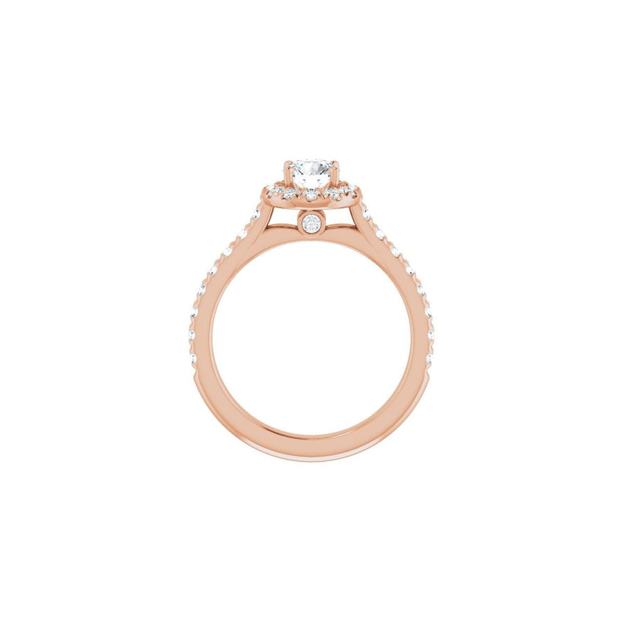 Round French-Set Halo-Style Engagement Ring Semi-Mount - gallery - Series 123451