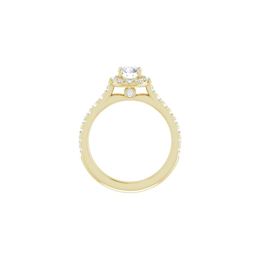 Round French-Set Halo-Style Engagement Ring Semi-Mount - gallery - Series 123451