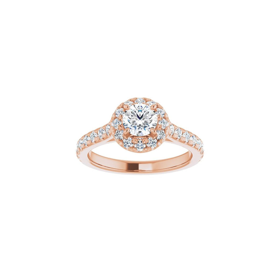 Round French-Set Halo-Style Engagement Ring Semi-Mount - gallery - Series 123451